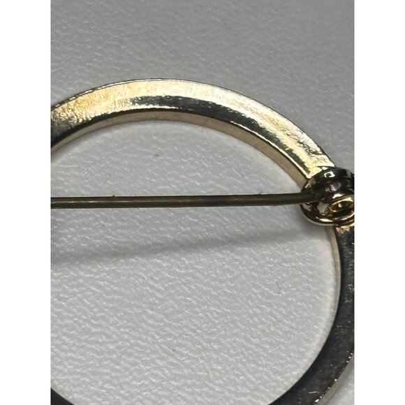 Barclay Vintage Gold Tone Brooch With Pink Rhinestones and circle brooch bundle - Picture 7 of 9